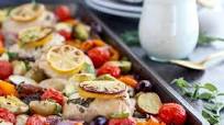Guest Post: One-Pan Greek Chicken & Veggies with Paleo Tzatziki Sauce Guest Post: One-Pan Greek Chicken & Veggies with Paleo Tzatziki Sauce