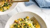 Spicy Corn Zucchini Noodle Carbonara Spicy Corn Zucchini Noodle Carbonara