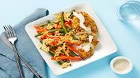 Caesar Crunch Chicken with Parmesan Frico Roasted Veggies Caesar Crunch Chicken with Parmesan Frico Roasted Veggies