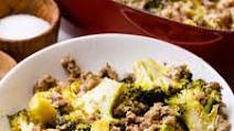 Garlic Roasted Broccoli and Ground Beef Casserole Garlic Roasted Broccoli and Ground Beef Casserole