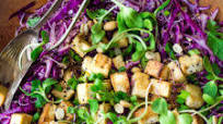 Sesame Cabbage Rice Noodle Salad with Crispy Tofu ( or chicken) Sesame Cabbage Rice Noodle Salad with Crispy Tofu ( or chicken)