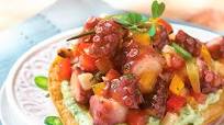 Tostadas de ceviche de pulpo Tostadas de ceviche de pulpo