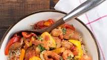 Slow Cooker Chicken, Sausage & Shrimp Jambalaya Slow Cooker Chicken, Sausage & Shrimp Jambalaya