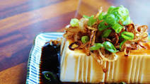 Chilled silken tofu with crispy shallots Chilled silken tofu with crispy shallots