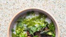 Congee with Spring Vegetables and Green Garlic Oil Congee with Spring Vegetables and Green Garlic Oil