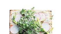 Radish and asparagus matzah pizza Radish and asparagus matzah pizza