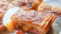 Peach & Rhubarb Slab Pie Peach & Rhubarb Slab Pie