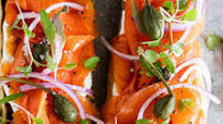 Open Smoked Salmon Sandwich with Whipped Goat's Cheese