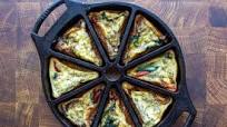 Frittata Wedges With Roasted Red Pepper, Spinach, and Ricotta | Lodge Cast Iron Frittata Wedges With Roasted Red Pepper, Spinach, and Ricotta | Lodge Cast Iron