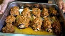 Stuffed Eggplant Rolls w/ Ground Beef & Tomato Sauce Stuffed Eggplant Rolls w/ Ground Beef & Tomato Sauce