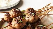 Glazed Japanese Chicken Meatballs on Skewers Glazed Japanese Chicken Meatballs on Skewers