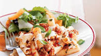Baked Pasta with Sausage, Tomatoes, and Cheese Baked Pasta with Sausage, Tomatoes, and Cheese