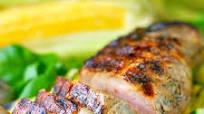 Grilled Garlic and Herb Boneless Pork Tenderloin with Zucchini and Corn Grilled Garlic and Herb Boneless Pork Tenderloin with Zucchini and Corn