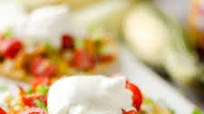 Buffalo Chicken & Sweet Corn Tostadas Buffalo Chicken & Sweet Corn Tostadas