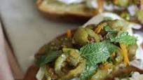 Smashed Green Olive And Pistachio Burrata Bruschetta Recipe Smashed Green Olive And Pistachio Burrata Bruschetta Recipe