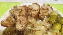 Rolled Pork belly stuffed with Sage and onion stuffing Rolled Pork belly stuffed with Sage and onion stuffing