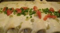 Chicken Enchiladas...white Sauce...rich Chicken Enchiladas...white Sauce...rich