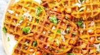 Pakora Waffles - Savory Chickpea Flour Waffles Pakora Waffles - Savory Chickpea Flour Waffles