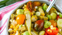 Succotash Salad with Pickled Okra Vinaigrette Succotash Salad with Pickled Okra Vinaigrette