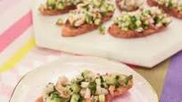 Shrimp Bruschetta with Cucumber-Chile Mignonette Shrimp Bruschetta with Cucumber-Chile Mignonette