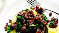 Spaghetti Squash with Sausage and Greens Spaghetti Squash with Sausage and Greens