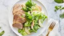 Pistachio-Crusted Pork Tenderloin with Apple and Escarole Salad Pistachio-Crusted Pork Tenderloin with Apple and Escarole Salad