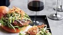 Cheddar-Stuffed Burgers with Pickled Slaw and Fried Shallots Cheddar-Stuffed Burgers with Pickled Slaw and Fried Shallots