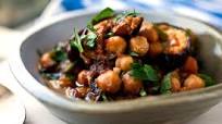 Sweet and Sour Eggplant, Tomatoes and Chickpeas Sweet and Sour Eggplant, Tomatoes and Chickpeas