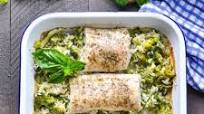 Dump-and-Bake Italian Fish Recipe with Broccoli and Rice Dump-and-Bake Italian Fish Recipe with Broccoli and Rice