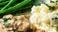 Pork Schnitzel with Mushroom Gravy Pork Schnitzel with Mushroom Gravy