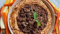 Warm Hummus with Pan Fried Ground Beef Warm Hummus with Pan Fried Ground Beef