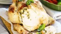 Slow-cooker chicken with pesto butter Slow-cooker chicken with pesto butter