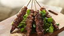 Char Grilled Hmong Black Pig Skewers with Sesame Salt: Thit Lon Nuong Muoi Vung Char Grilled Hmong Black Pig Skewers with Sesame Salt: Thit Lon Nuong Muoi Vung