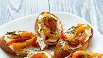 Bruschetta With Goat Cheese & Roasted Peppers Bruschetta With Goat Cheese & Roasted Peppers