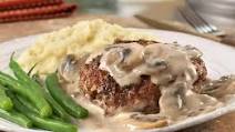 Mushroom-Smothered Beef Burgers Mushroom-Smothered Beef Burgers