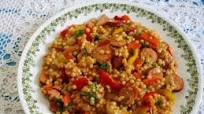 Pearl Couscous with Knackwurst recipe Pearl Couscous with Knackwurst recipe