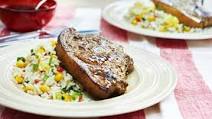 Jerk pork chops with coconut rice Jerk pork chops with coconut rice