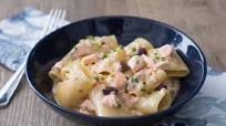 Paccheri pasta with salmon Paccheri pasta with salmon