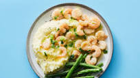 Garlic-Butter Shrimp with Roasted Green Beans & Mashed Potatoes Garlic-Butter Shrimp with Roasted Green Beans & Mashed Potatoes