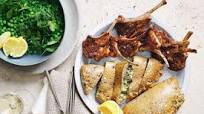 Spiced lamb cutlets with spanakopita flatbread recipe Spiced lamb cutlets with spanakopita flatbread recipe