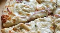 Three Cheese Chicken Pizza with Garlic White Sauce Three Cheese Chicken Pizza with Garlic White Sauce
