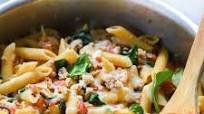 One-Pot Pasta with Ground Turkey and Spinach One-Pot Pasta with Ground Turkey and Spinach