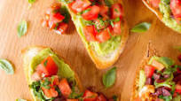 Avocado, Tomato, Olive and Basil Bruschetta Avocado, Tomato, Olive and Basil Bruschetta