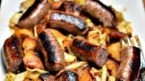 Sweet Mustard Brats and Cabbage Sweet Mustard Brats and Cabbage