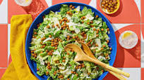 Grilled Caesar Salad with Chickpea Croutons | Bush's® Beans Grilled Caesar Salad with Chickpea Croutons | Bush's® Beans