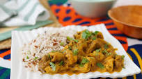 Pollo tikka masala con arroz. Receta exótica con especias Pollo tikka masala con arroz. Receta exótica con especias