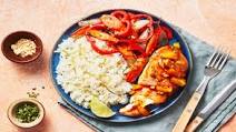 Sweet Chili Pineapple Chicken with Roasted Veggies, Ginger-Lime Rice & Peanuts Sweet Chili Pineapple Chicken with Roasted Veggies, Ginger-Lime Rice & Peanuts