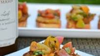 Fried Mozzarella & Balsamic Heirloom Tomato Crostini Fried Mozzarella & Balsamic Heirloom Tomato Crostini