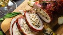 Prosciutto-Wrapped Pork Loin with Apple & Rice Stuffing Prosciutto-Wrapped Pork Loin with Apple & Rice Stuffing