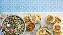 Falafels with hummus & tabbouleh Falafels with hummus & tabbouleh